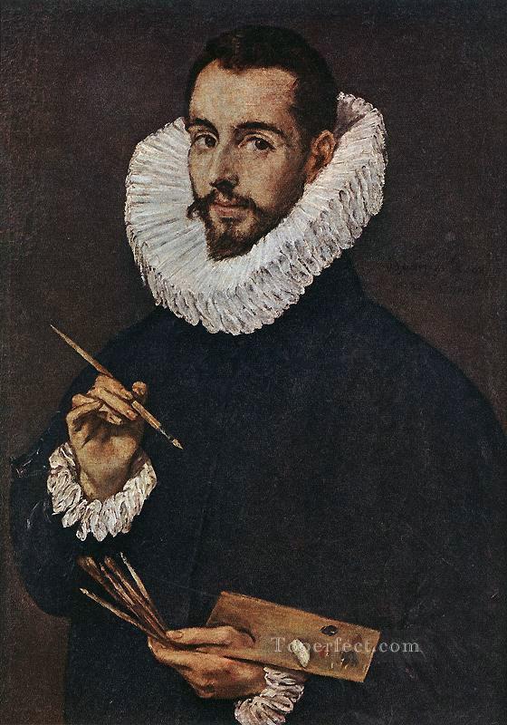 Portrait of the Artists Son Jorge Manuel Mannerism Spanish Renaissance El Greco Oil Paintings